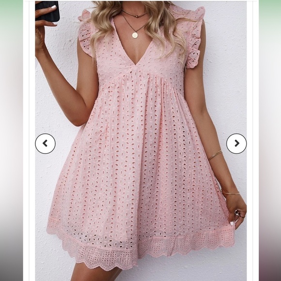 unbranded Dresses & Skirts - Women's Lace Ruffle Dress V-Neck Summer Babydoll Dress Size S